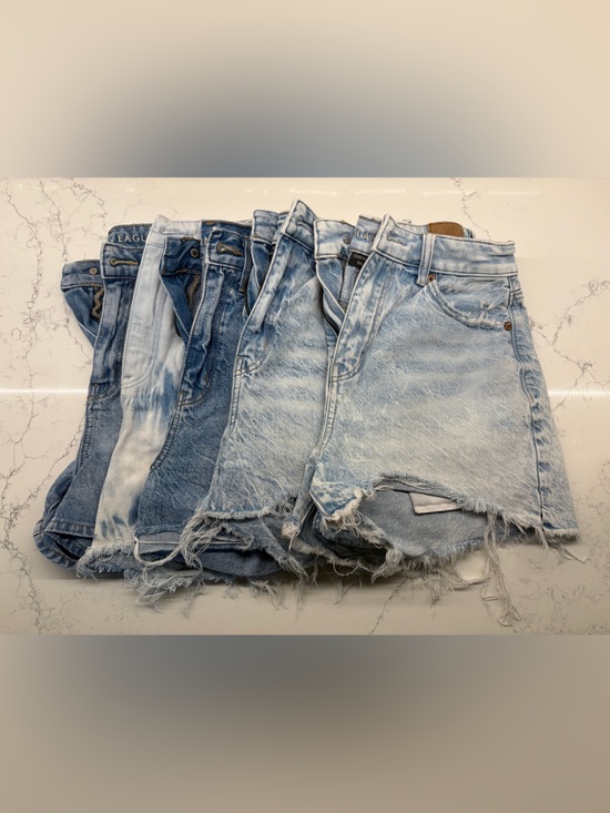 American Eagle Outfitters Pants - American Eagle Outfitters Women's Light Blue Distressed Denim Shorts